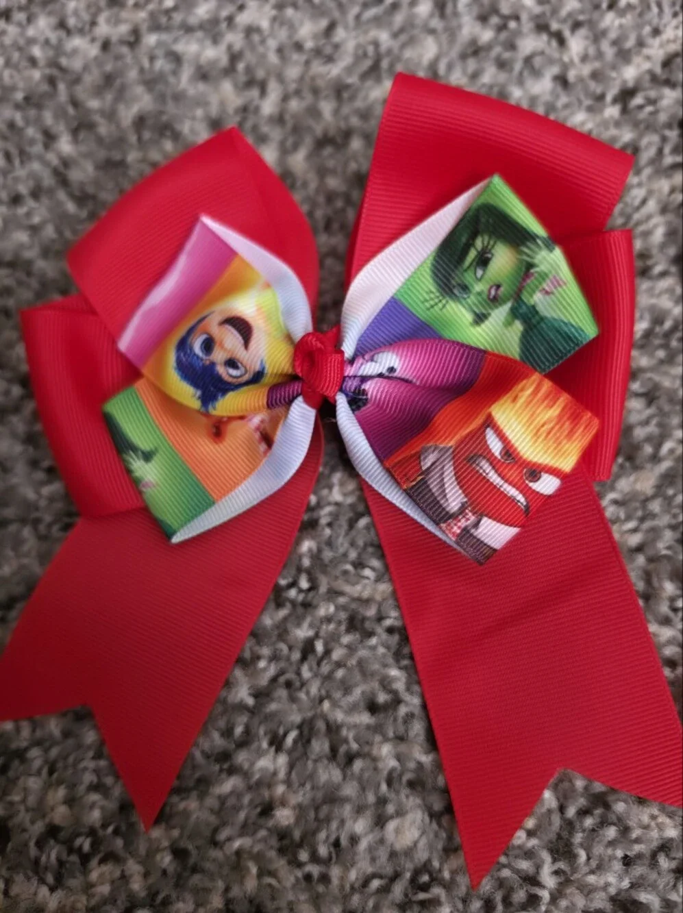 Set of 2 Inside Out Character Bow Hair Clips Girls Pink
